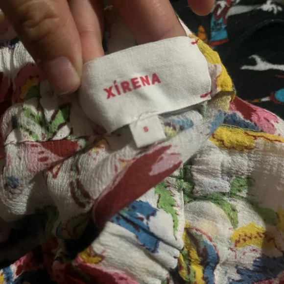 Xirena Paxtyn Floral Pattern Gauzy Drawstring Capri Ankle Pant Women’s Size s - Picture 5 of 6